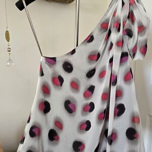 The Limited One-Shoulder Blouse in Pink and Black